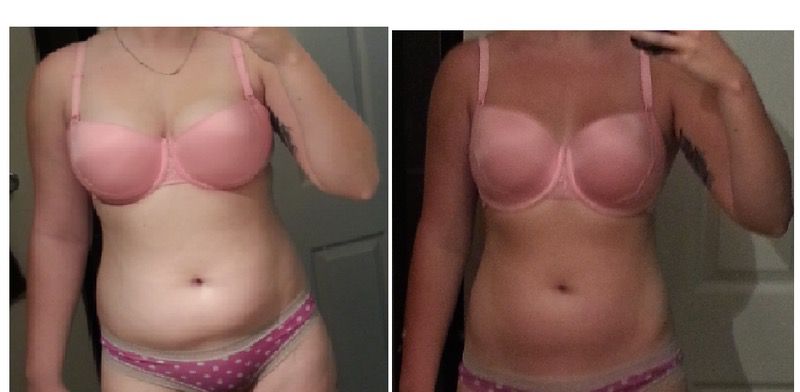 Before and After 35 lbs Fat Loss 6'1 Female 205 lbs to 170 lbs