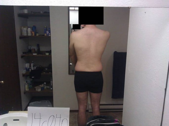 A progress pic of a 6'4" man showing a snapshot of 203 pounds at a height of 6'4
