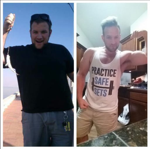 132 lbs Weight Loss Before and After 5 foot 7 Male 310 lbs to 178 lbs
