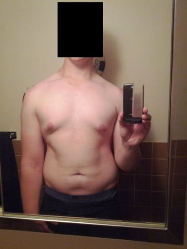 A before and after photo of a 6'6" male showing a weight loss from 305 pounds to 260 pounds. A net loss of 45 pounds.