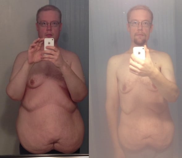6'3 Male Progress Pics of 90 lbs Fat Loss 299 lbs to 209 lbs