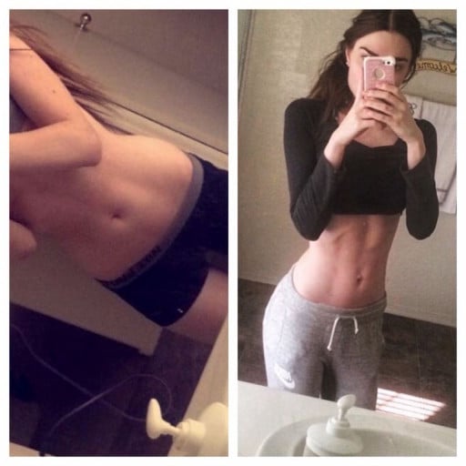 5'7 Female Before and After 12 lbs Weight Gain 105 lbs to 117 lbs