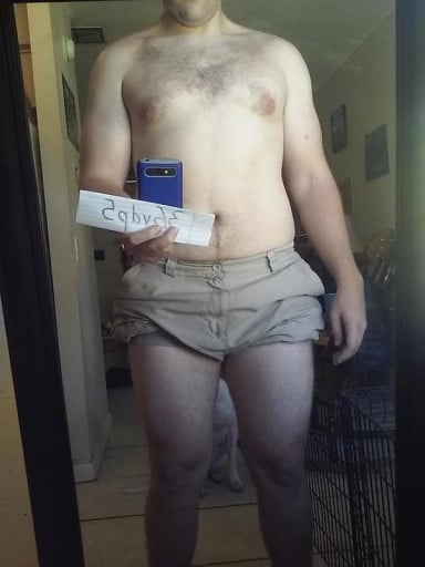 A progress pic of a 6'1" man showing a snapshot of 230 pounds at a height of 6'1