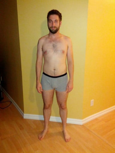 A picture of a 5'11" male showing a snapshot of 169 pounds at a height of 5'11