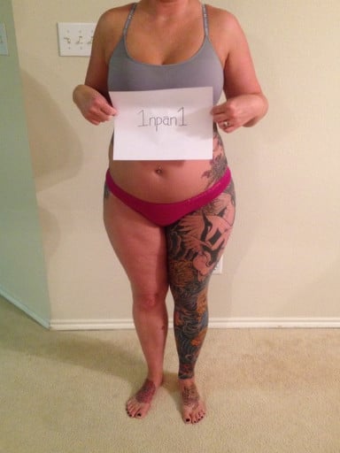 A picture of a 5'9" female showing a snapshot of 192 pounds at a height of 5'9