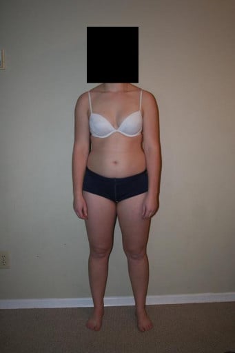 A progress pic of a 5'5" woman showing a snapshot of 149 pounds at a height of 5'5