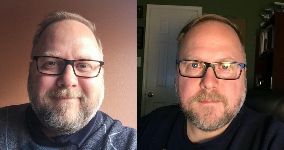 Before and After 45 lbs Weight Loss 5'7 Male 290 lbs to 245 lbs
