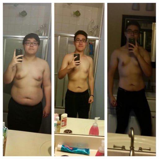 A picture of a 5'10" male showing a weight loss from 243 pounds to 165 pounds. A respectable loss of 78 pounds.