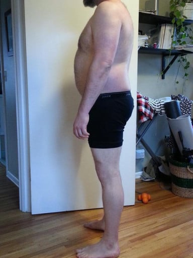 A picture of a 6'2" male showing a snapshot of 265 pounds at a height of 6'2