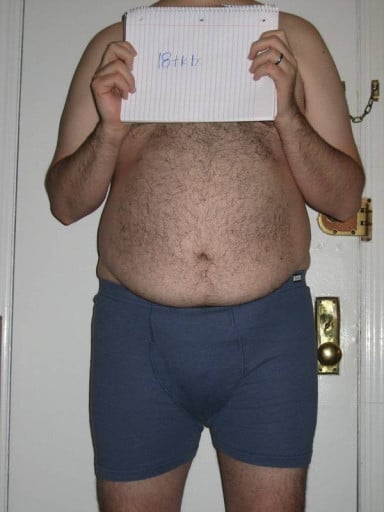 A progress pic of a 6'4" man showing a snapshot of 265 pounds at a height of 6'4