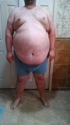 A progress pic of a 6'0" man showing a snapshot of 381 pounds at a height of 6'0