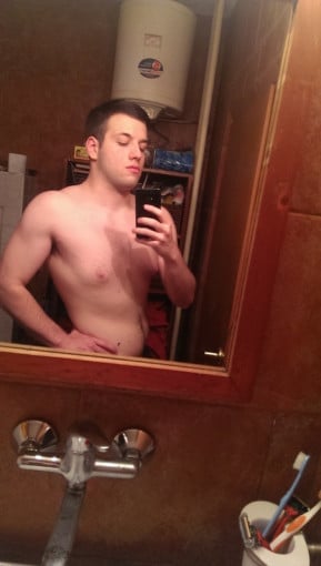 A progress pic of a 6'0" man showing a weight reduction from 250 pounds to 190 pounds. A total loss of 60 pounds.