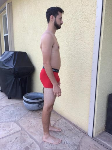 A picture of a 5'9" male showing a snapshot of 153 pounds at a height of 5'9