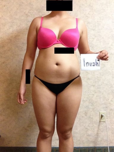 A photo of a 5'6" woman showing a snapshot of 172 pounds at a height of 5'6