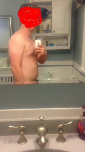 A progress pic of a 5'11" man showing a snapshot of 195 pounds at a height of 5'11