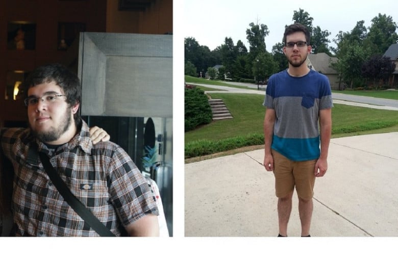A picture of a 6'2" male showing a weight loss from 300 pounds to 184 pounds. A respectable loss of 116 pounds.