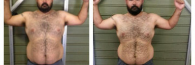 41 lbs Fat Loss Before and After 6 foot 2 Male 355 lbs to 314 lbs