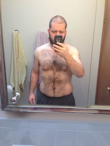 A progress pic of a 5'11" man showing a weight reduction from 278 pounds to 223 pounds. A total loss of 55 pounds.