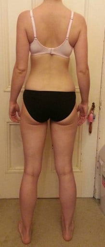 A progress pic of a 5'8" woman showing a snapshot of 138 pounds at a height of 5'8