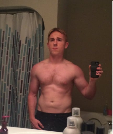 A progress pic of a 5'10" man showing a weight reduction from 176 pounds to 163 pounds. A total loss of 13 pounds.