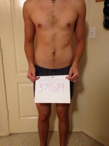 A photo of a 6'1" man showing a snapshot of 171 pounds at a height of 6'1