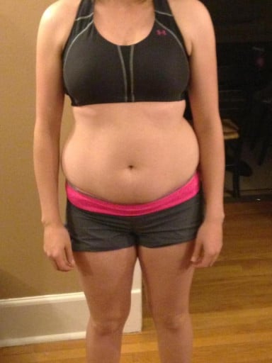 A photo of a 5'9" woman showing a snapshot of 178 pounds at a height of 5'9