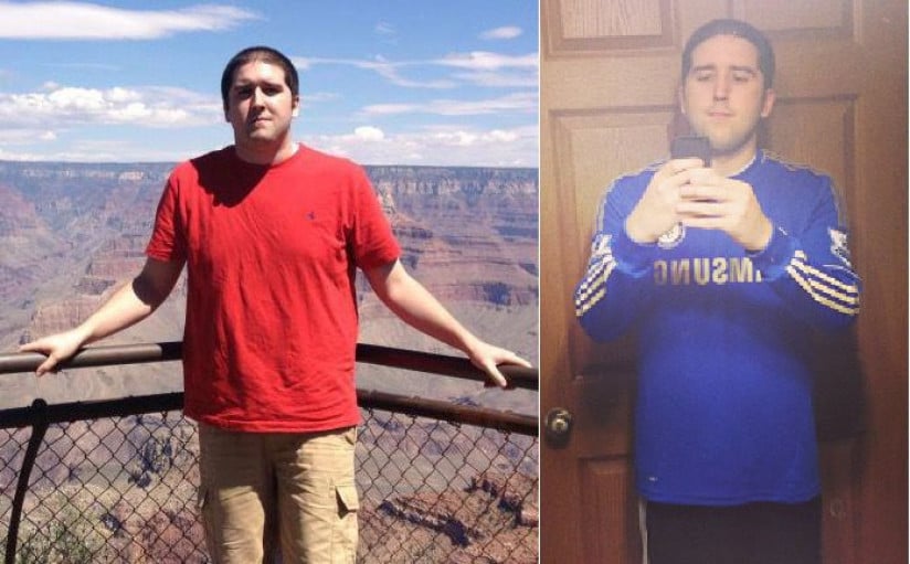 A progress pic of a 5'11" man showing a fat loss from 205 pounds to 175 pounds. A respectable loss of 30 pounds.