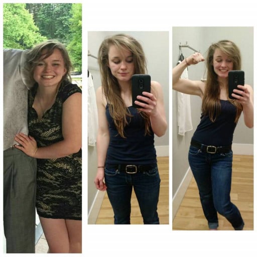 5 foot Female Before and After 10 lbs Weight Loss 115 lbs to 105 lbs