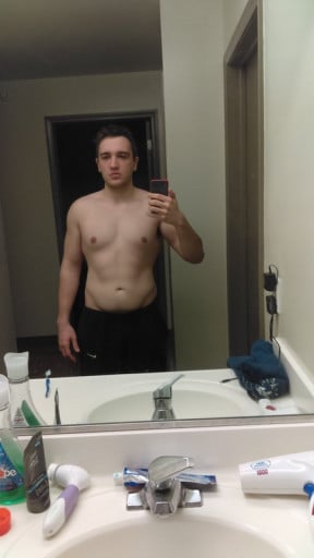 A before and after photo of a 5'9" male showing a weight loss from 187 pounds to 177 pounds. A total loss of 10 pounds.