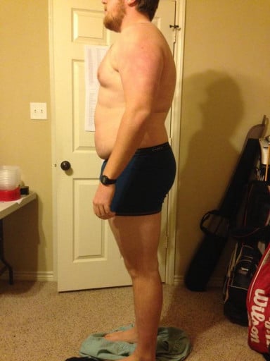 A progress pic of a 6'4" man showing a snapshot of 295 pounds at a height of 6'4
