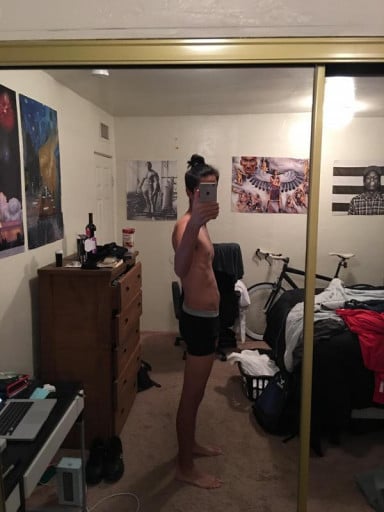A picture of a 6'2" male showing a snapshot of 153 pounds at a height of 6'2