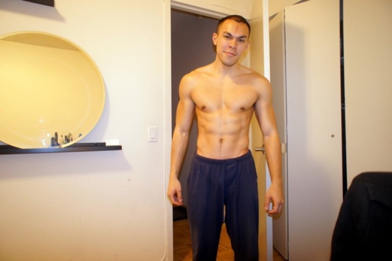 A photo of a 5'9" man showing a snapshot of 150 pounds at a height of 5'9