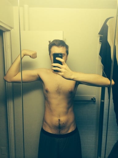 A progress pic of a 6'5" man showing a weight reduction from 185 pounds to 175 pounds. A total loss of 10 pounds.