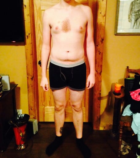 A picture of a 6'6" male showing a fat loss from 215 pounds to 213 pounds. A respectable loss of 2 pounds.