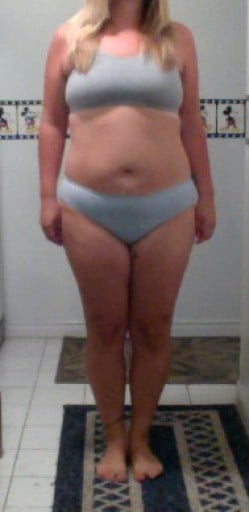 A photo of a 5'4" woman showing a snapshot of 175 pounds at a height of 5'4