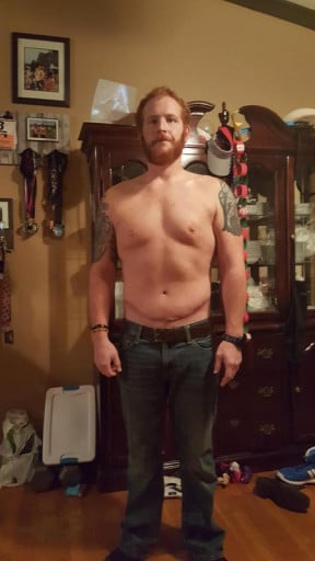 A before and after photo of a 6'1" male showing a weight reduction from 350 pounds to 190 pounds. A total loss of 160 pounds.