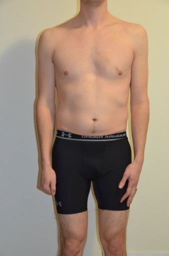 A picture of a 6'0" male showing a snapshot of 174 pounds at a height of 6'0