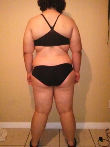 A progress pic of a 5'9" woman showing a snapshot of 260 pounds at a height of 5'9