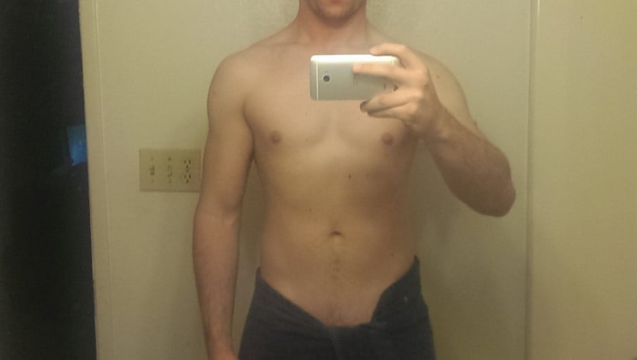 A progress pic of a 6'3" man showing a weight reduction from 195 pounds to 185 pounds. A total loss of 10 pounds.
