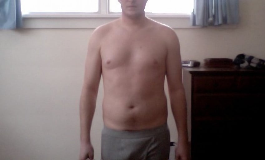 A before and after photo of a 6'3" male showing a weight cut from 240 pounds to 205 pounds. A net loss of 35 pounds.