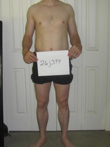 A picture of a 5'10" male showing a snapshot of 169 pounds at a height of 5'10