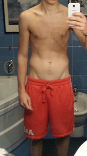 A progress pic of a 5'11" man showing a weight loss from 178 pounds to 163 pounds. A respectable loss of 15 pounds.