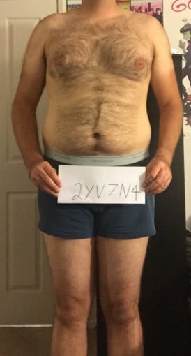 A picture of a 6'2" male showing a snapshot of 222 pounds at a height of 6'2