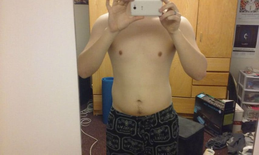 A picture of a 5'11" male showing a weight reduction from 190 pounds to 183 pounds. A total loss of 7 pounds.