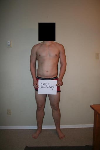 A picture of a 6'1" male showing a snapshot of 207 pounds at a height of 6'1