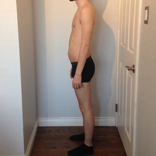 A picture of a 5'7" male showing a snapshot of 116 pounds at a height of 5'7