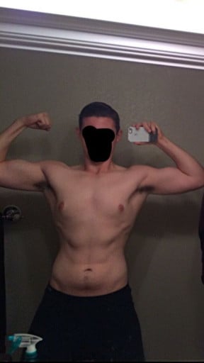 A picture of a 6'0" male showing a weight reduction from 225 pounds to 173 pounds. A respectable loss of 52 pounds.