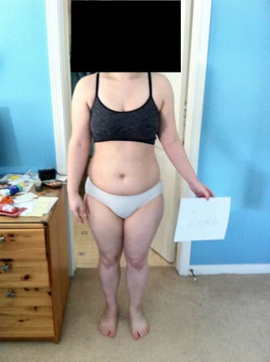 A picture of a 5'3" female showing a snapshot of 156 pounds at a height of 5'3