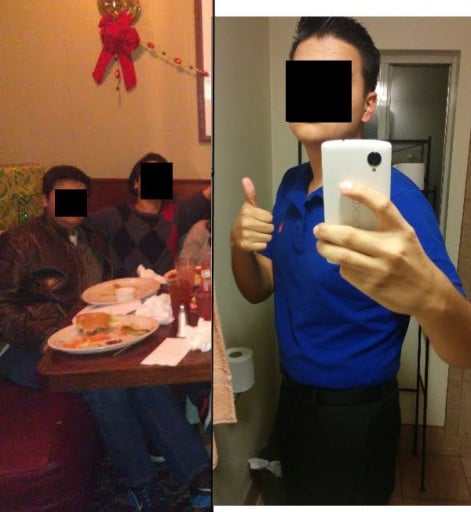 A picture of a 5'11" male showing a weight loss from 215 pounds to 178 pounds. A total loss of 37 pounds.
