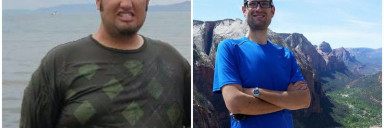Before and After 175 lbs Fat Loss 6 feet 7 Male 390 lbs to 215 lbs